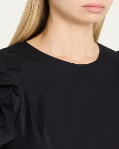 Simone Rocha Rose Puff-Sleeve Fit-And-Flare Midi Dress | Thumbnail 5 Simone Rocha Rose Puff-Sleeve Fit-And-Flare Midi Dress | Thumbnail 5