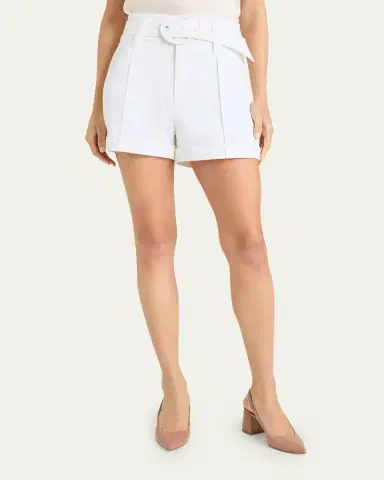 Cinq à Sept Aldi Belted Denim Shorts | Thumbnail 4 Cinq à Sept Aldi Belted Denim Shorts | Thumbnail 4