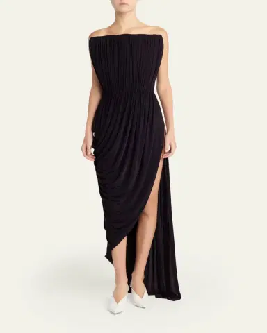 Stella McCartney Strapless Draped Crepe Jersey Slit Gown | Thumbnail 2 Stella McCartney Strapless Draped Crepe Jersey Slit Gown | Thumbnail 2