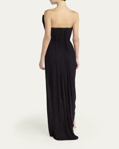 Stella McCartney Strapless Draped Crepe Jersey Slit Gown | Thumbnail 3 Stella McCartney Strapless Draped Crepe Jersey Slit Gown | Thumbnail 3