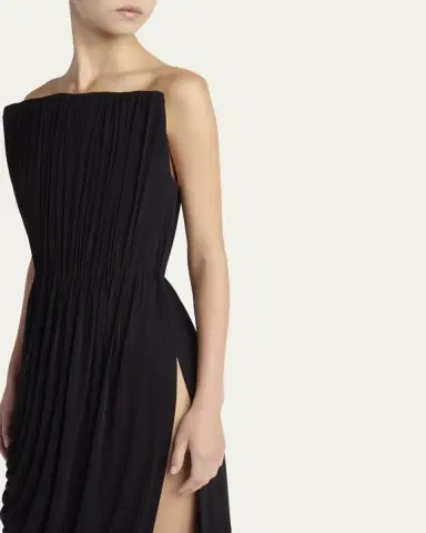 Stella McCartney Strapless Draped Crepe Jersey Slit Gown | Thumbnail 5 Stella McCartney Strapless Draped Crepe Jersey Slit Gown | Thumbnail 5