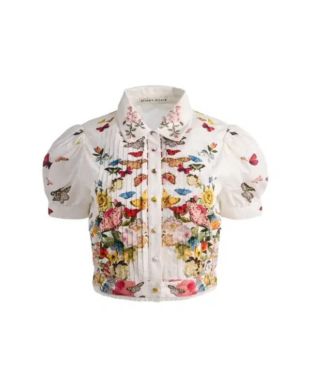 Rosie Embroidered Puff-Sleeve Shirt Rosie Embroidered Puff-Sleeve Shirt