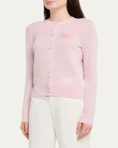Burberry Ravella Crochet EKD Crewneck Cardigan | Thumbnail 4 Burberry Ravella Crochet EKD Crewneck Cardigan | Thumbnail 4
