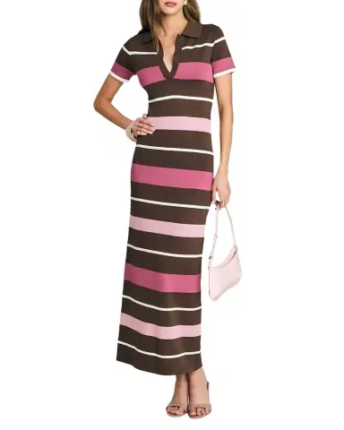 SEROYA Sam Striped Knit Maxi Dress | Thumbnail 1 SEROYA Sam Striped Knit Maxi Dress | Thumbnail 1