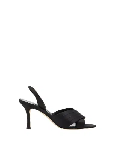 Manolo Blahnik 90mm Viera Satin Sandals | Thumbnail 1 Manolo Blahnik 90mm Viera Satin Sandals | Thumbnail 1