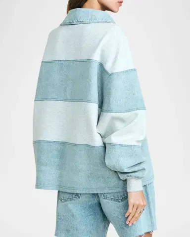 SEROYA Cher Striped Denim Top | Thumbnail 2 SEROYA Cher Striped Denim Top | Thumbnail 2