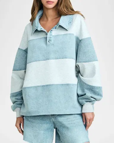 SEROYA Cher Striped Denim Top | Thumbnail 3 SEROYA Cher Striped Denim Top | Thumbnail 3