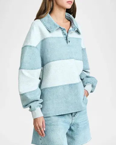 SEROYA Cher Striped Denim Top | Thumbnail 6 SEROYA Cher Striped Denim Top | Thumbnail 6