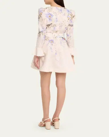 Zimmermann Luna Plunge Mini Dress | Thumbnail 3 Zimmermann Luna Plunge Mini Dress | Thumbnail 3