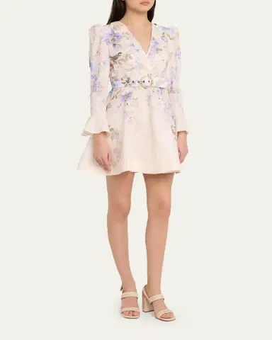 Zimmermann Luna Plunge Mini Dress | Thumbnail 4 Zimmermann Luna Plunge Mini Dress | Thumbnail 4
