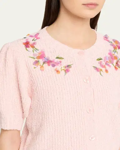 Cinq à Sept Millicent Trailing Flower Cropped Cardigan | Thumbnail 5 Cinq à Sept Millicent Trailing Flower Cropped Cardigan | Thumbnail 5
