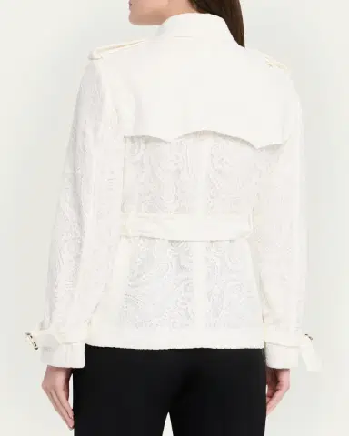 Burberry Foxfield Lace Double-Breasted Short Trench Jacket | Thumbnail 3 Burberry Foxfield Lace Double-Breasted Short Trench Jacket | Thumbnail 3