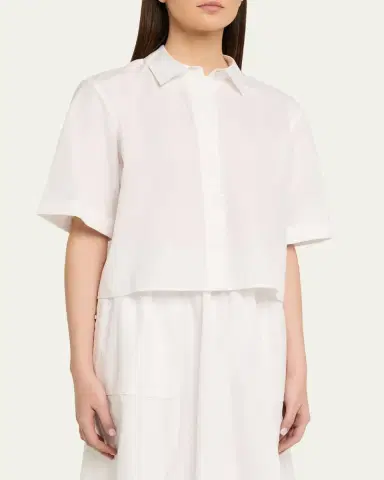 Vince Short-Sleeve Poplin Shirt | Thumbnail 4 Vince Short-Sleeve Poplin Shirt | Thumbnail 4