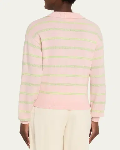 Guest in Residence Collegiate Striped Cashmere Polo | Thumbnail 3 Guest in Residence Collegiate Striped Cashmere Polo | Thumbnail 3