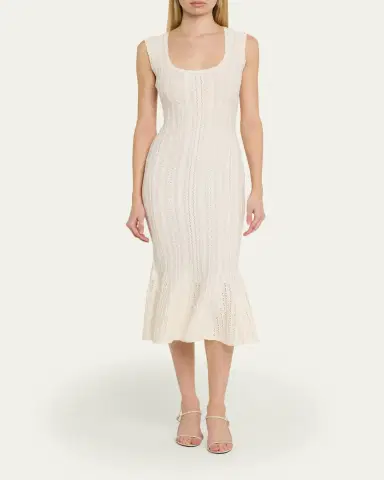 LoveShackFancy Tayleen Stretch Pointelle Midi Dress | Thumbnail 2 LoveShackFancy Tayleen Stretch Pointelle Midi Dress | Thumbnail 2