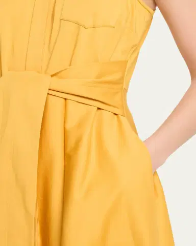 Toccin Chelsea Sleeveless Tie-Front Midi Shirtdress | Thumbnail 5 Toccin Chelsea Sleeveless Tie-Front Midi Shirtdress | Thumbnail 5