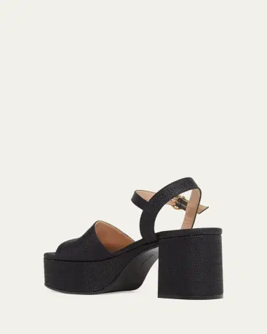Gianvito Rossi 35mm Canvas Platform Block-Heel Sandals | Thumbnail 2 Gianvito Rossi 35mm Canvas Platform Block-Heel Sandals | Thumbnail 2