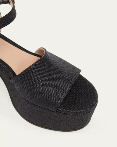 Gianvito Rossi 35mm Canvas Platform Block-Heel Sandals | Thumbnail 3 Gianvito Rossi 35mm Canvas Platform Block-Heel Sandals | Thumbnail 3