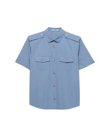 Prada Short-Sleeve Cotton Utility Shirt | Thumbnail 1 Prada Short-Sleeve Cotton Utility Shirt | Thumbnail 1