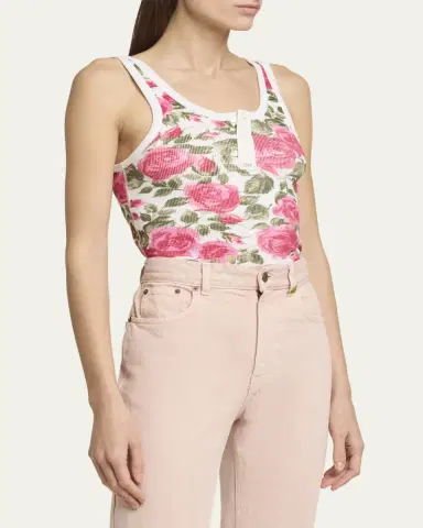 Chloé Rose Rib Tank Top | Thumbnail 4 Chloé Rose Rib Tank Top | Thumbnail 4
