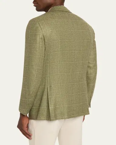 Kiton Men's Tonal Plaid Wool-Blend Single-Breasted Sport Coat | Thumbnail 3 Kiton Men's Tonal Plaid Wool-Blend Single-Breasted Sport Coat | Thumbnail 3