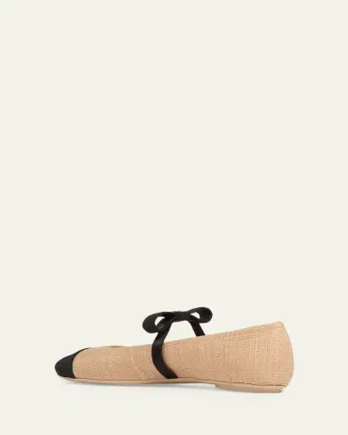 Gianvito Rossi Raffia Bow Ballerina Flats | Thumbnail 2 Gianvito Rossi Raffia Bow Ballerina Flats | Thumbnail 2