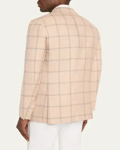 Kiton Men's Windowpane Cashmere Single-Breasted Sport Coat | Thumbnail 3 Kiton Men's Windowpane Cashmere Single-Breasted Sport Coat | Thumbnail 3
