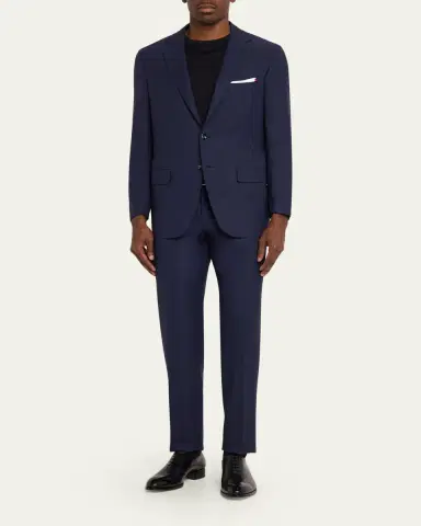 Kiton Men's Mini-Check Wool Modern Fit Two-Piece Suit | Thumbnail 2 Kiton Men's Mini-Check Wool Modern Fit Two-Piece Suit | Thumbnail 2
