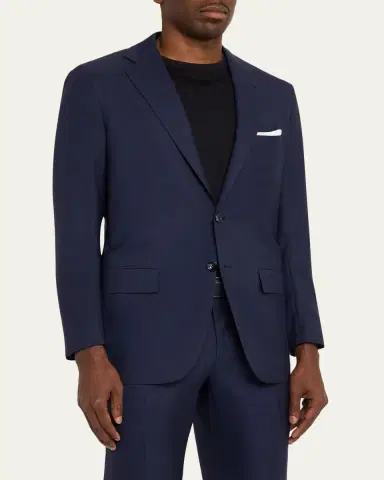 Kiton Men's Mini-Check Wool Modern Fit Two-Piece Suit | Thumbnail 4 Kiton Men's Mini-Check Wool Modern Fit Two-Piece Suit | Thumbnail 4