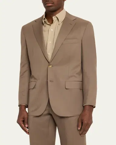 Kiton Men's Solid Wool Single-Breasted Sport Coat | Thumbnail 4 Kiton Men's Solid Wool Single-Breasted Sport Coat | Thumbnail 4