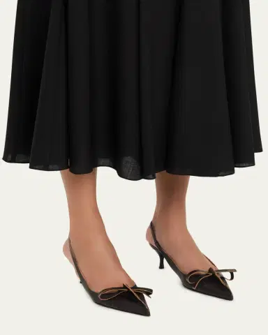 Prada 55mm Brushed Leather Slingback Pumps | Thumbnail 2 Prada 55mm Brushed Leather Slingback Pumps | Thumbnail 2