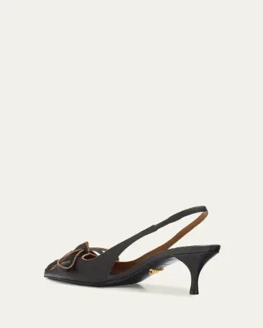 Prada 55mm Brushed Leather Slingback Pumps | Thumbnail 4 Prada 55mm Brushed Leather Slingback Pumps | Thumbnail 4