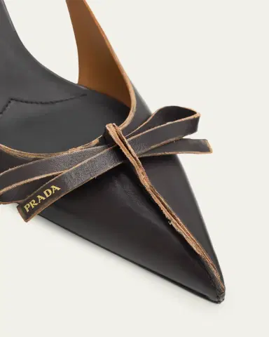Prada 55mm Brushed Leather Slingback Pumps | Thumbnail 5 Prada 55mm Brushed Leather Slingback Pumps | Thumbnail 5