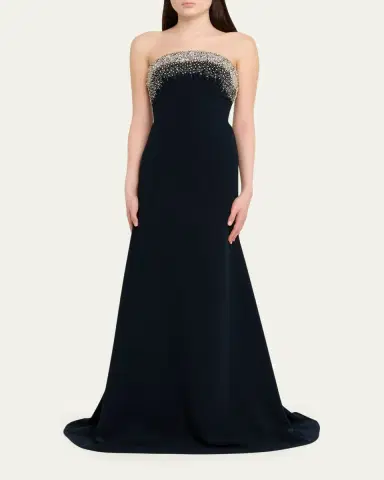 Naeem Khan Crystal Embroidered Strapless Trumpet Gown | Thumbnail 2 Naeem Khan Crystal Embroidered Strapless Trumpet Gown | Thumbnail 2