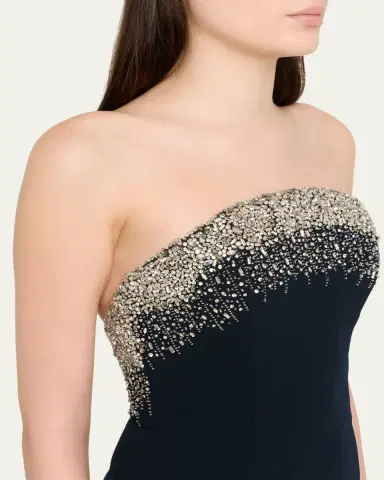Naeem Khan Crystal Embroidered Strapless Trumpet Gown | Thumbnail 5 Naeem Khan Crystal Embroidered Strapless Trumpet Gown | Thumbnail 5