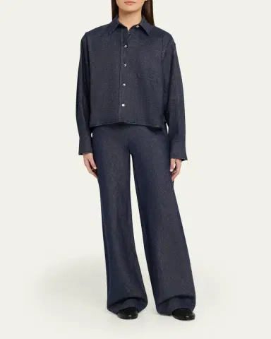 Vince Cropped Long-Sleeve Shirt | Thumbnail 2 Vince Cropped Long-Sleeve Shirt | Thumbnail 2