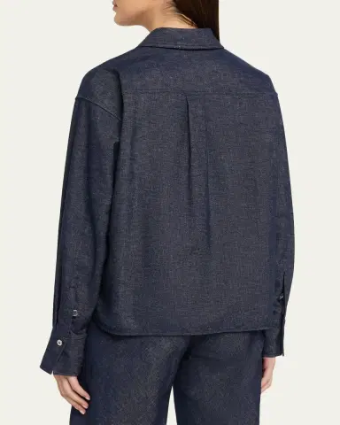 Vince Cropped Long-Sleeve Shirt | Thumbnail 3 Vince Cropped Long-Sleeve Shirt | Thumbnail 3
