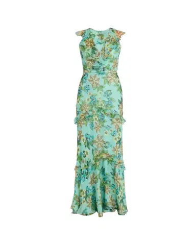 Saloni Rita Floral Sleeveless Ruffle Dress | Thumbnail 1 Saloni Rita Floral Sleeveless Ruffle Dress | Thumbnail 1