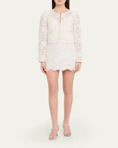 LoveShackFancy Junetta Floral Lace Cropped Jacket | Thumbnail 2 LoveShackFancy Junetta Floral Lace Cropped Jacket | Thumbnail 2