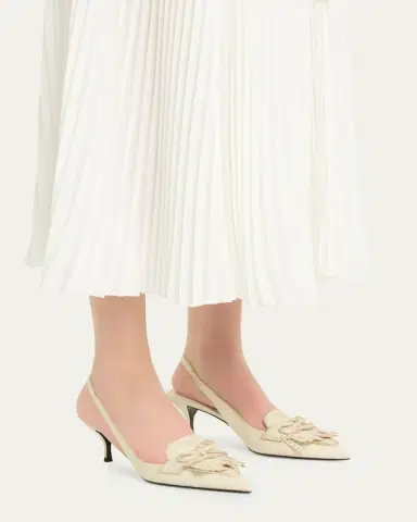 Prada 55mm Brushed Leather Slingback Pumps | Thumbnail 2 Prada 55mm Brushed Leather Slingback Pumps | Thumbnail 2