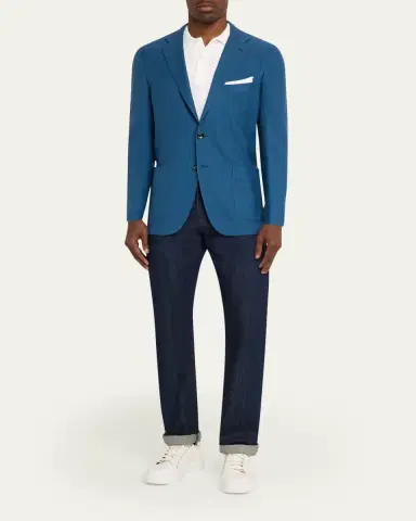 Kiton Men's Washed Cashmere Single-Breasted Sport Coat | Thumbnail 2 Kiton Men's Washed Cashmere Single-Breasted Sport Coat | Thumbnail 2