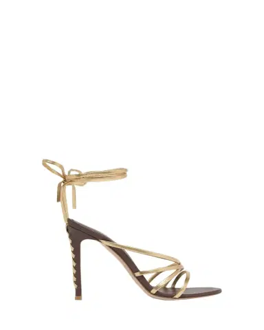 Gianvito Rossi 105mm Metallic Leather Ankle-Tie Sandals | Thumbnail 1 Gianvito Rossi 105mm Metallic Leather Ankle-Tie Sandals | Thumbnail 1