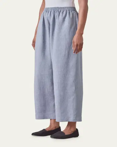 Eskandar Melange Linen Japanese Trousers | Thumbnail 3 Eskandar Melange Linen Japanese Trousers | Thumbnail 3