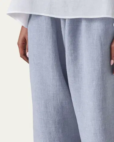 Eskandar Melange Linen Japanese Trousers | Thumbnail 4 Eskandar Melange Linen Japanese Trousers | Thumbnail 4