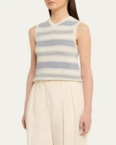 Vince V-Neck Knit Summer Sweater Vest | Thumbnail 4 Vince V-Neck Knit Summer Sweater Vest | Thumbnail 4