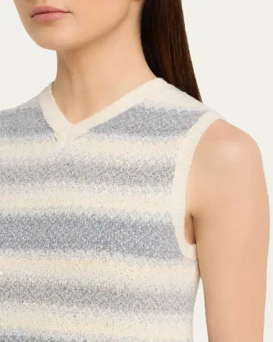 Vince V-Neck Knit Summer Sweater Vest | Thumbnail 5 Vince V-Neck Knit Summer Sweater Vest | Thumbnail 5
