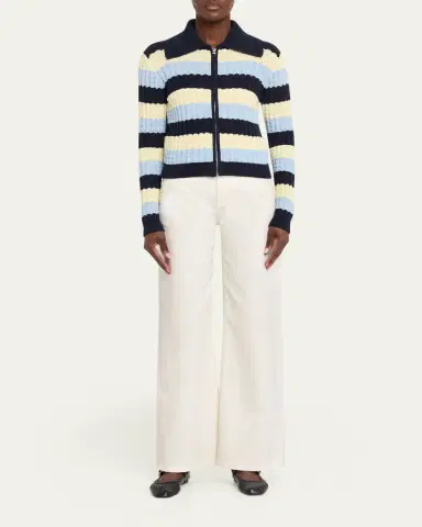 Guest In Residence Kirby Striped Cable-Knit Jacket | Thumbnail 2 Guest In Residence Kirby Striped Cable-Knit Jacket | Thumbnail 2