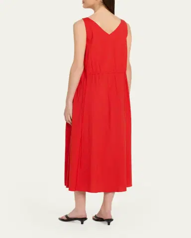 Vince V-Neck Linen Midi Dress | Thumbnail 3 Vince V-Neck Linen Midi Dress | Thumbnail 3