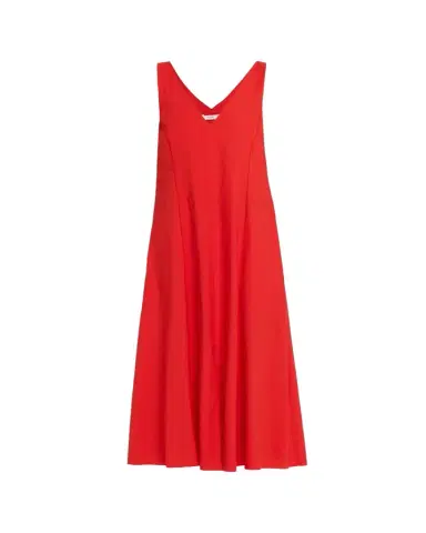 Vince V-Neck Linen Midi Dress | Thumbnail 1 Vince V-Neck Linen Midi Dress | Thumbnail 1
