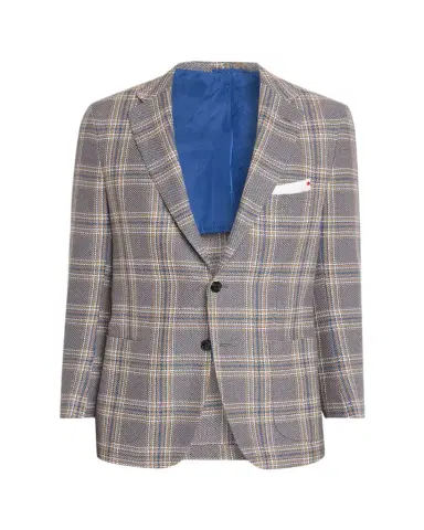 Kiton Men's Plaid Cashmere and Linen Single-Breasted Sport Coat | Thumbnail 1 Kiton Men's Plaid Cashmere and Linen Single-Breasted Sport Coat | Thumbnail 1